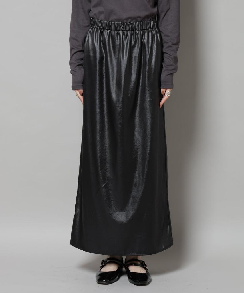 Nano Universe Shiny F Women's Leather-Like Skirt, 050, Brown, 673-5230315