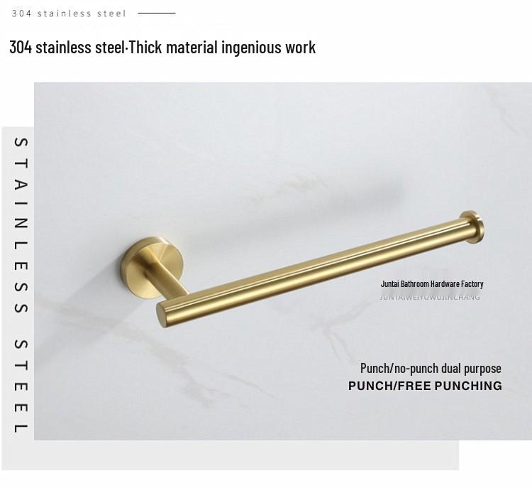 304 Stainless Steel Gold Bathroom Towel Rack Set