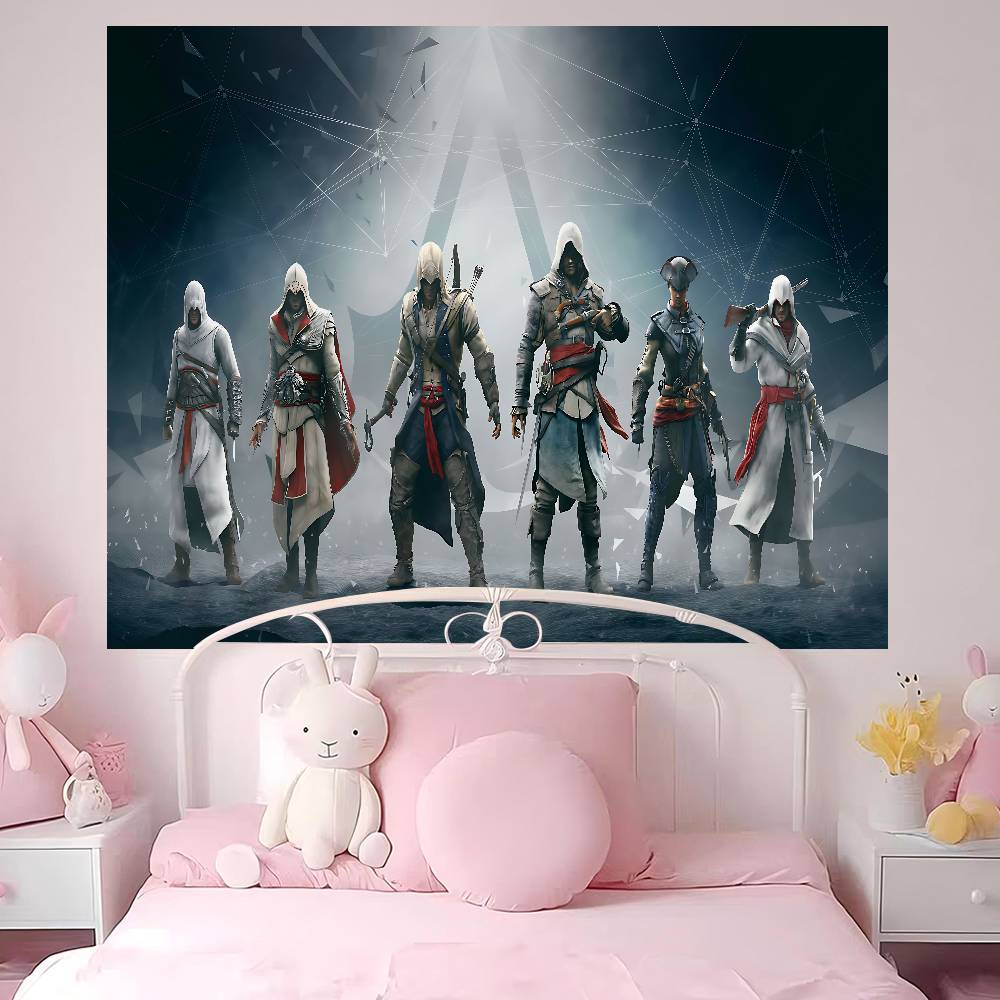AAssassin CCreed Game Cartoon Tapestry Wall Hanging Decoration Household Home Decor