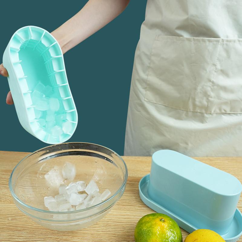 Large Ice Bucket Cup Mold Freeze Silicone Ice Cube MouldCylinder Ices Lattice Storage Box Creative Ice Cube Tray Summer Barware