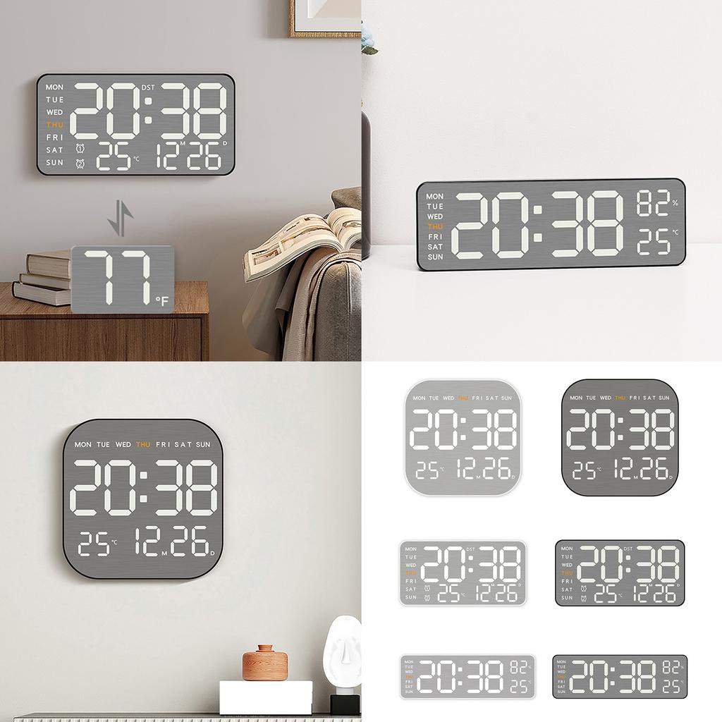 Metal LED Digital Alarm Clock Featuring 12/24 Hour Format and DST Function Powered By Type C or Battery