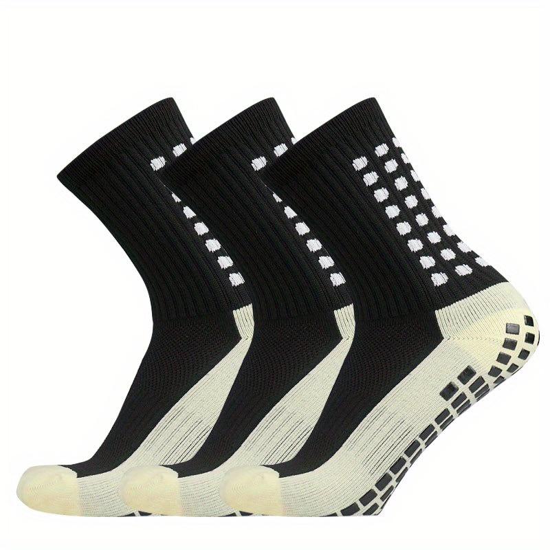 

3 Pairs Multifunctional Professional Non-slip Silicone Football Socks, Outdoor Breathable Training Sports Socks Universal чёрный