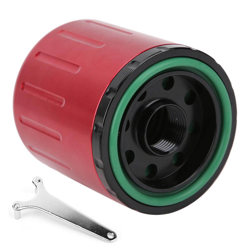 High Flow Oil Filter M20x1.5 Thread with Magnet Washable Reusable Replacement for Honda Red