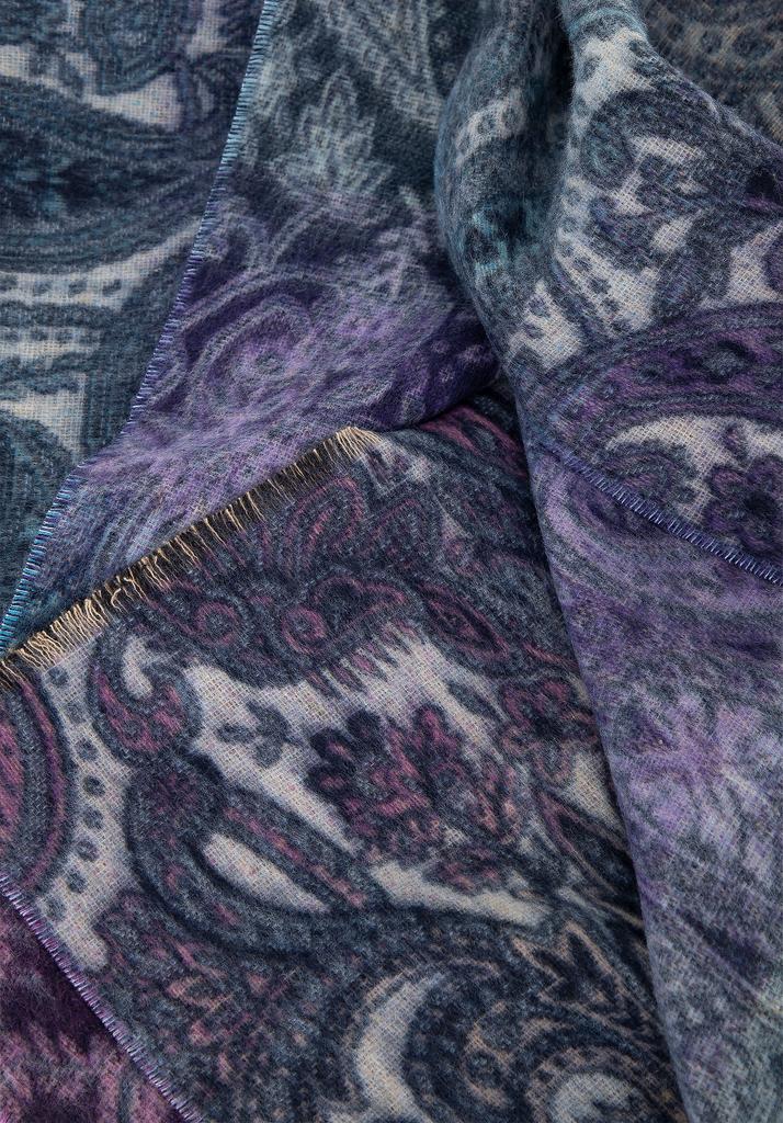 Wittchen Woman Women's Scarf With Oriental Motif, Blue And Purple, Blue And Purple Polyester
