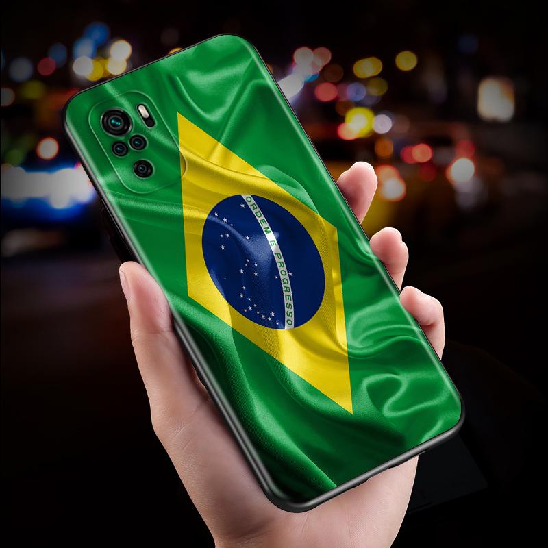 Brazil Brazilian flags Silicone Cover For Xiaomi Redmi Note 10S 10 9 9S 9T 8T 8 7 6 5 Pro Max 5A 4X 4 5G Soft Phone Case