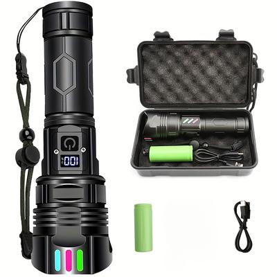 Super Bright 30W Tactical LED Flashlight Set - Rechargeable, 5 Lighting Modes for Hunting, Camping, Hiking and Emergencies