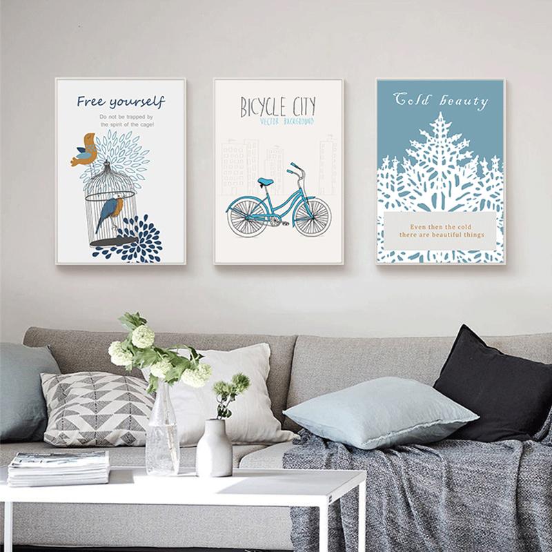 Tryptyk Ptasi Pióro Gałąź Drzewa UWOLNIJ SIĘ Cytat Drukuj Obraz Na Ścianie Vintage Art Plakat Olejny Na Płótnie Malarstwo dla Domu