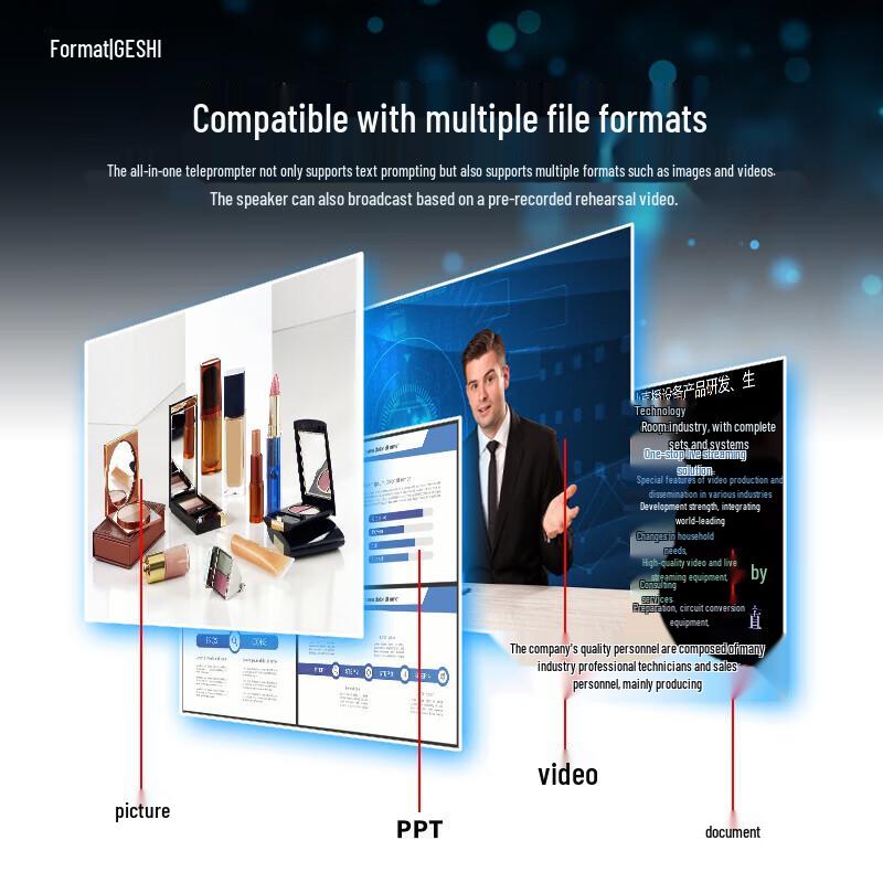 JIA SHI YING JS22P Smart AI Dual-Screen Teleprompter