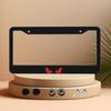 1pc Aluminum Personalized License Plate Frame Black License Plate Frame Eye Pattern Design Staring with Red Eyes Terrifying License Plate Covers