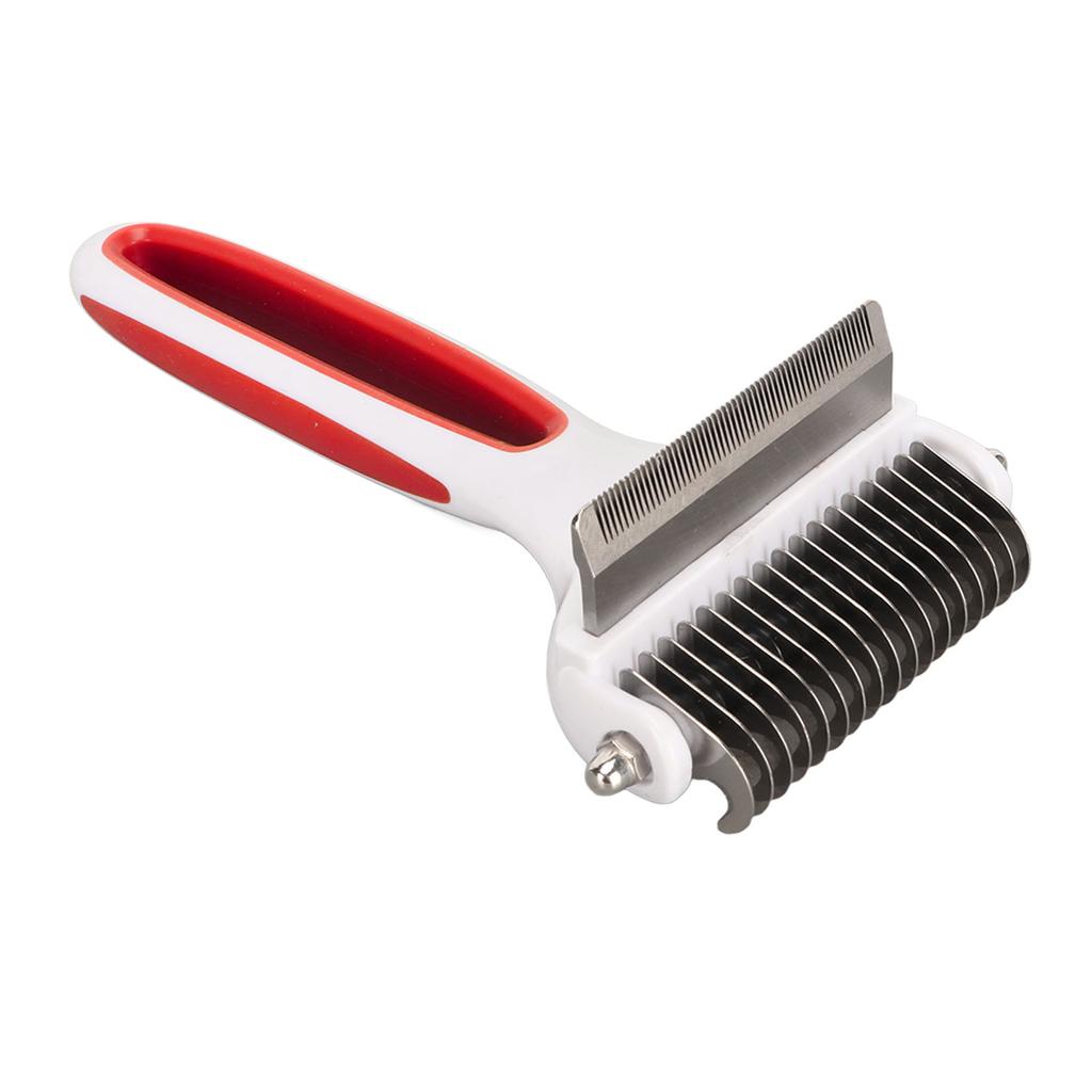 Pet Deshedding Brush 2 in 1 Deshedding Tool and Dematting Undercoat Rake Comb Removing Knots Pet Brush for Cats Dogs
