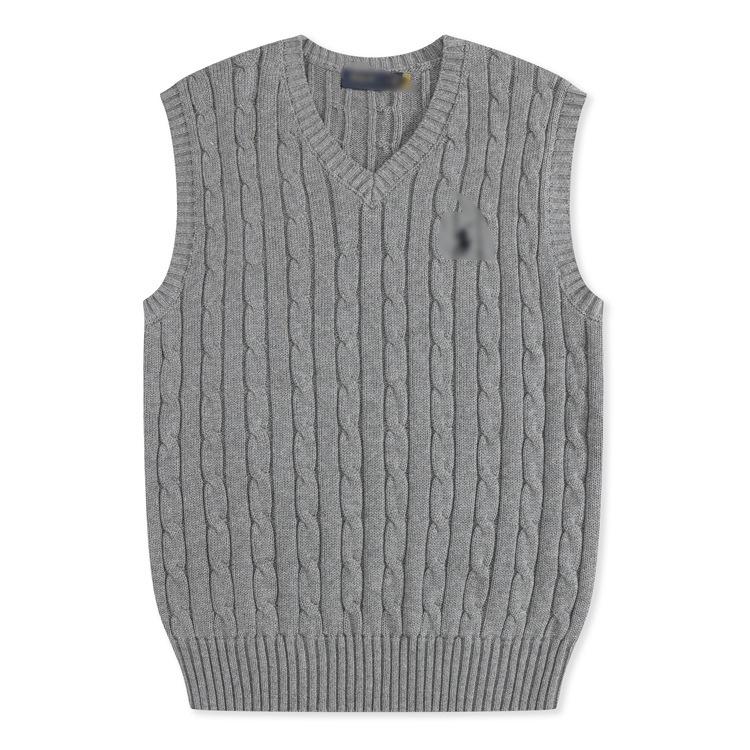 Unisex V-neck Embroidered Cable Knit Wool Vest – Lightweight, Breathable, Pure Comfort for Spring and Autumn.