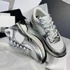 Soleist  Silver Horn King Chunky Sole Dad Trainers 25C Leather and Mesh Blend Height-Enhancing Breathable Casual Sports Shoes for Women