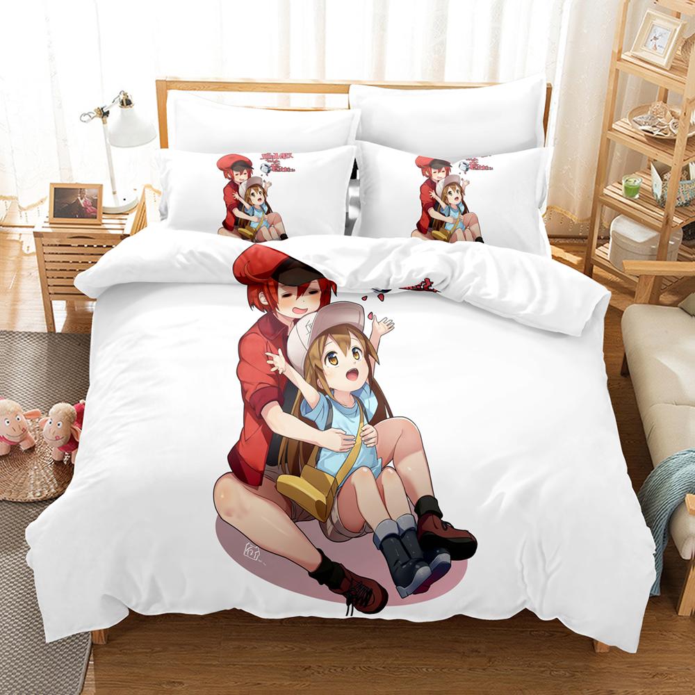 Premium 3D Print Cells At Work Cartoon Characters Image Bedding Duvet Covers And Pillowcases Boys And Girls Bedroom Decorative Textiles