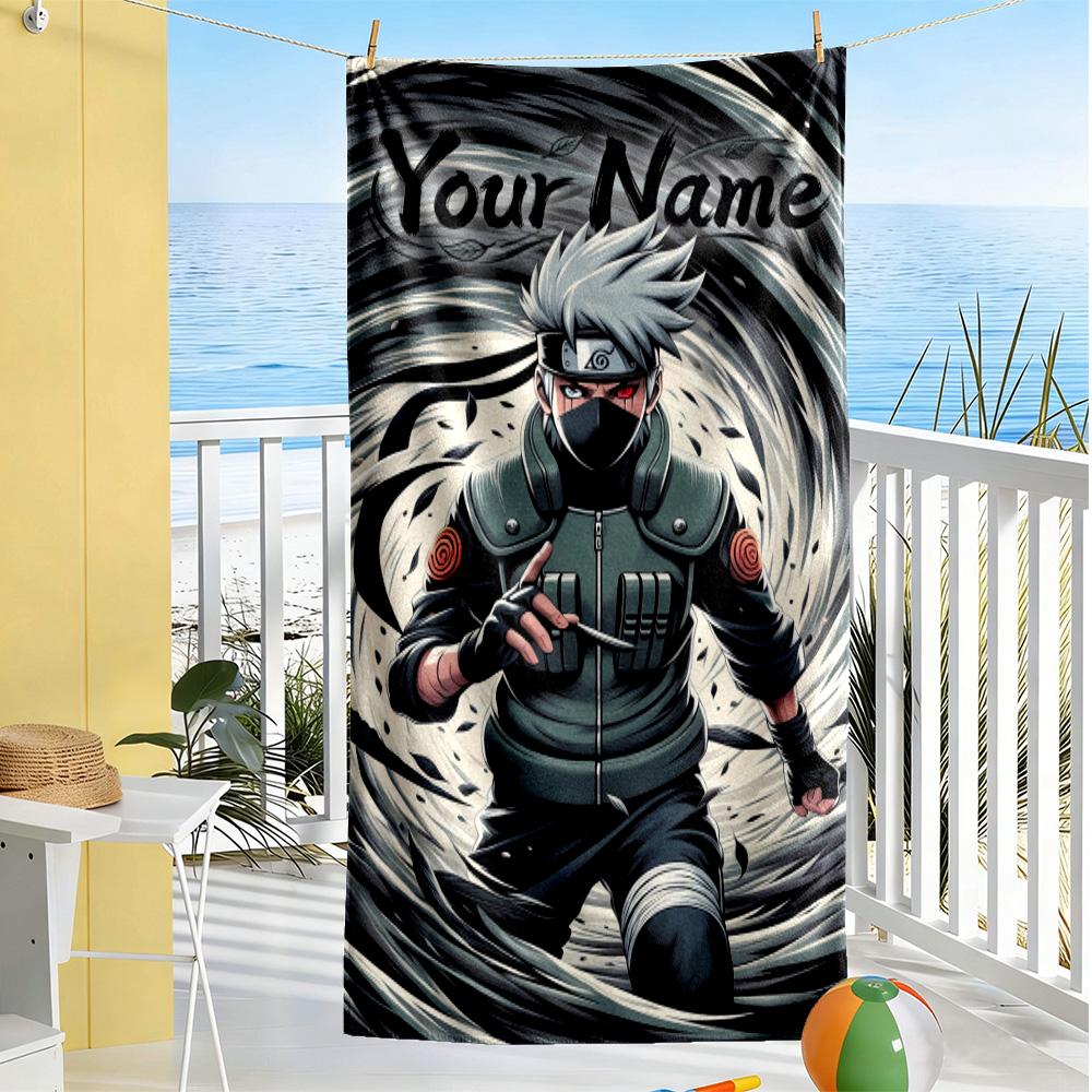 Naruto Character Customize Your Name Beach Towel High Absorbency & Quick-Dry Portable for SwimmingBeachCamping Travel Beach AccessoriesGym