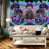 Psychedelic Mushroom Skull Wall Hanging Trippy Rainbow Swirl Third Eye Tapestry Hippie Dorm Bedroom Decor Cloth