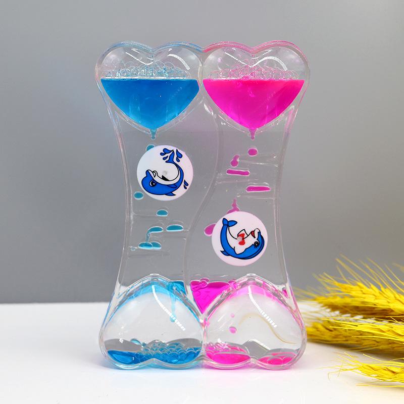 Tofarget oljedråpe timeglass - Dynamisk skrivebordsornament og studentgave