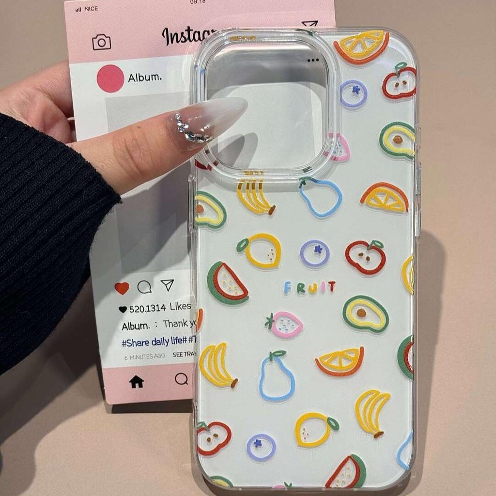 Full screen line fruit suitable for Apple 17Promax mobile phone case IP16 personalized Air white background imd set 15 fresh