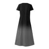 Women's Summer Casual Round Neck Short Sleeve Gradient  Print  Dress With Pockets