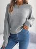 Autumn Winter Casual Solid Color Sweater Women O-Neck Long Sleeve Knitted Pullover Basic Versatile Tops White Khaki Gray