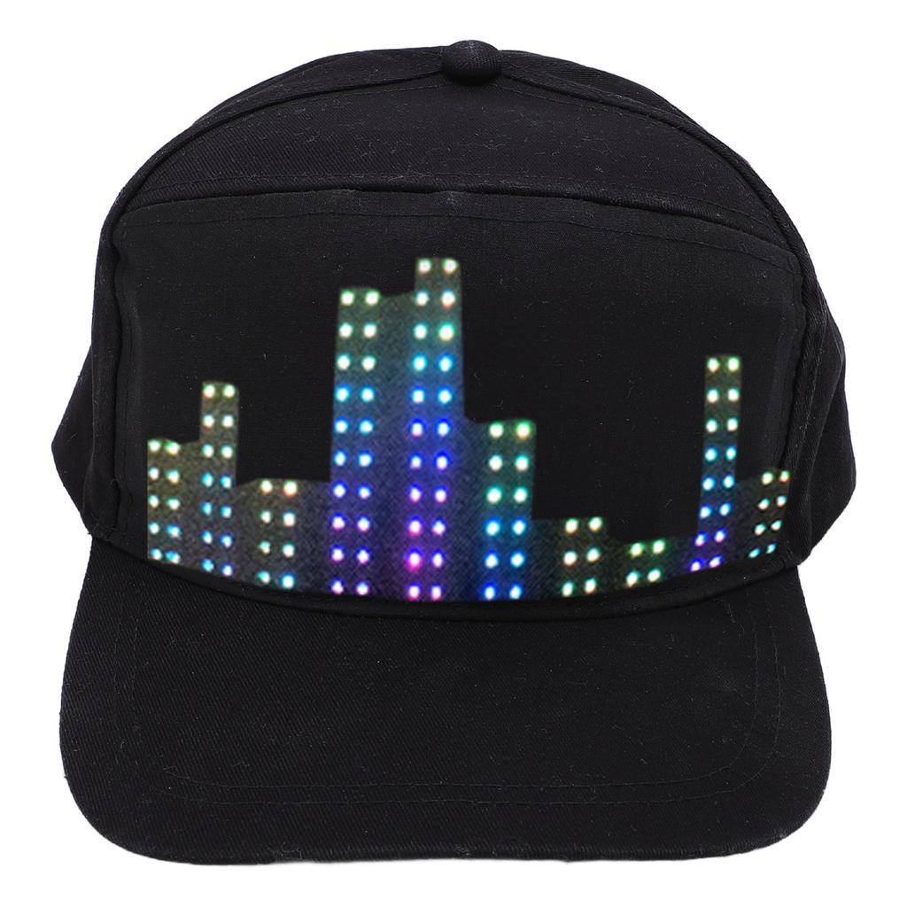 LED Display Baseball Cap APP Programmable Adjutsable Cotton Detachable 12x32 LED Display Hat