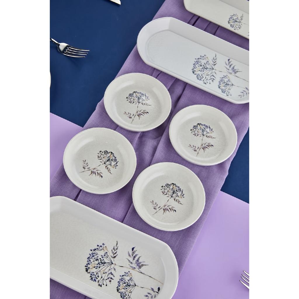 Gera Flower Patterned Luxury Ceramic 16 Piece Square Breakfast Set For 6 Persons