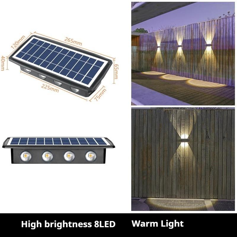 4/6/8LED Solar Wall Lights Waterproof Outdoor Garden Lighting Landscape Spotlights for Villa Courtyard Pathway Illumination