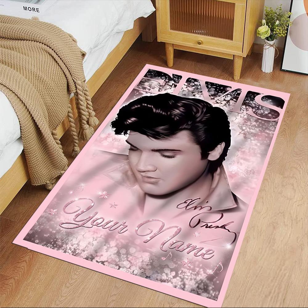 Elvis Presley Personalized Text Floor Mat Design for Dormitory Balcony Decorate room Dining Room Antislip Carpet Office home decor