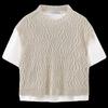 Fashion Style 2024 Summer New Women's Easiest for Match Stylish Warp Knitted Fabric Patchwork T-shirt 1131342 712