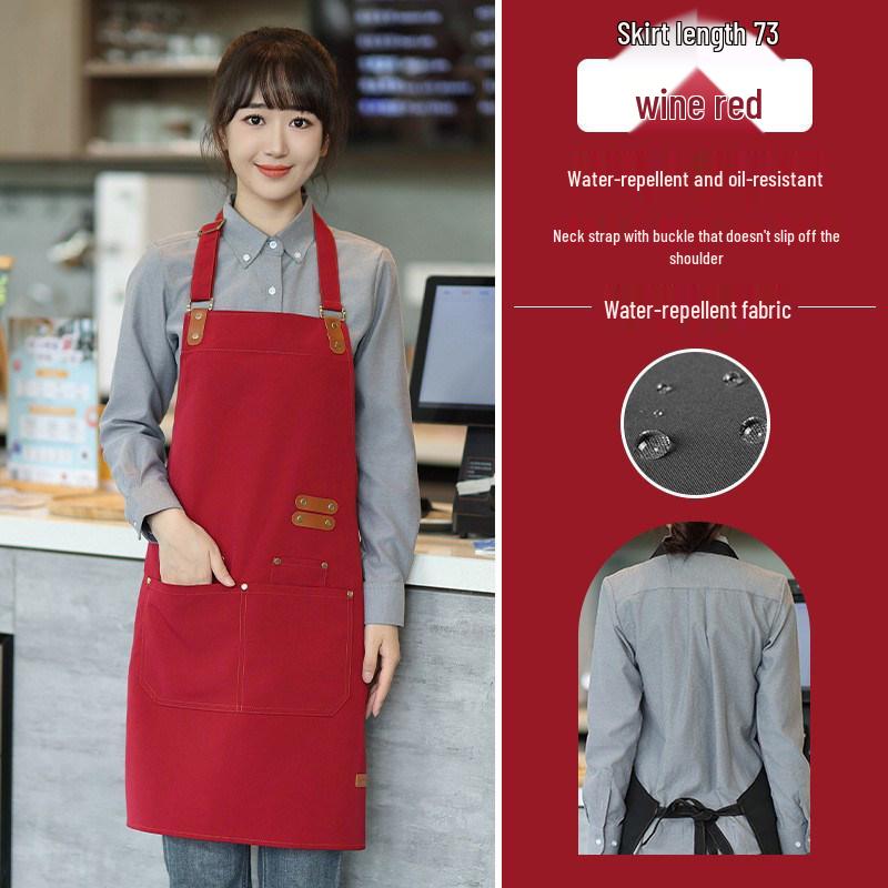 High-End Waterproof Canvas Apron for Catering and Dining