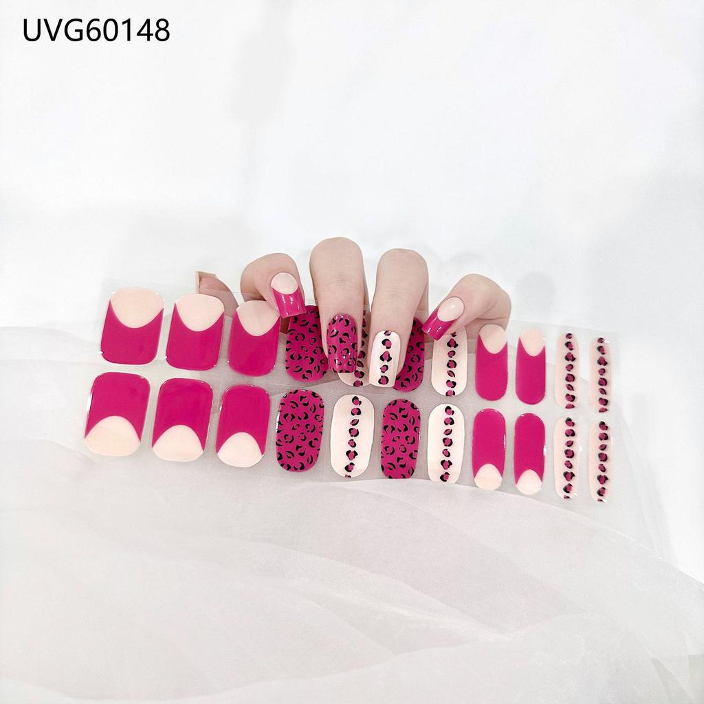 Transparent Nude UV Gel Nail Art Stickers: Semi-Cured, Semi-Baked Manicure Sheets