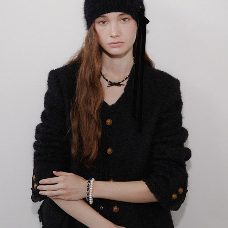 LOVE ME MONSTER Chic Leather Ribbon Chain Necklace (L243MNK010)