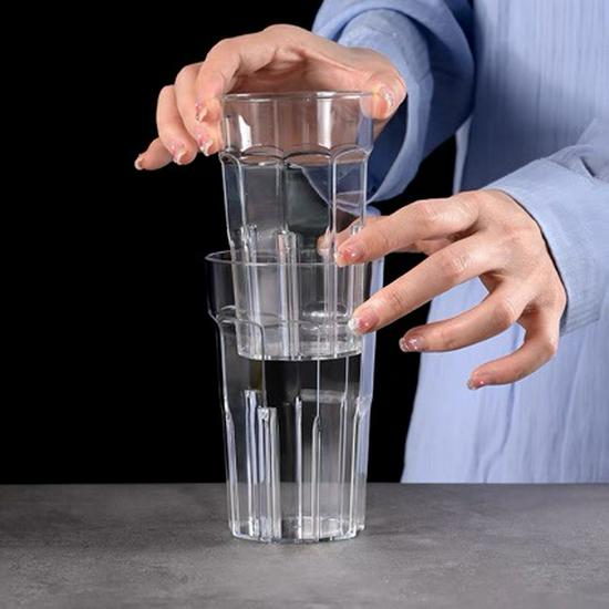 Unbreakable Acrylic Stackable Cups – High Temp Resistant & Imitation Glass for Tea, Juice, Cold Drinks & Beer