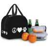 Lunch Bag Peace Love Paw Insulated Lunch Box Cooler Thermal Waterproof Reusable Tote Bag for Travel Work Hiking Picnic