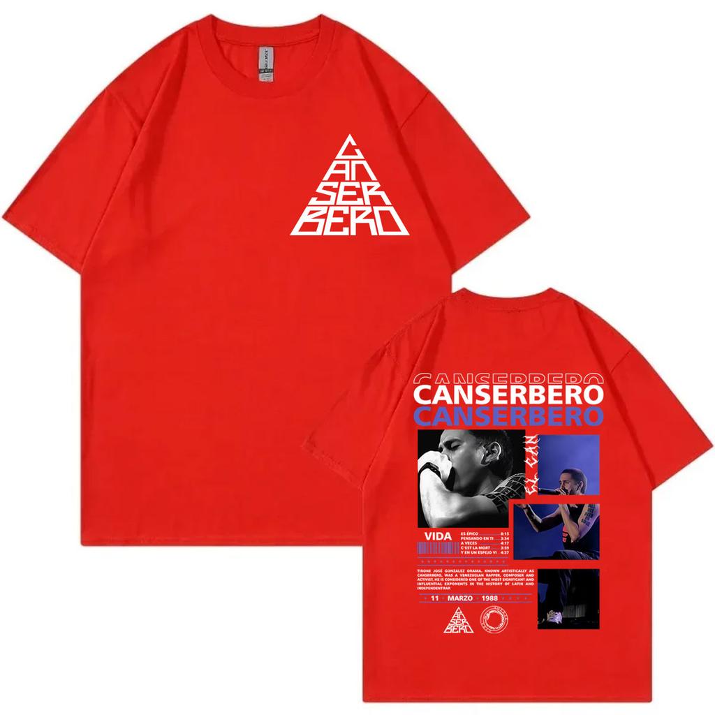 Rapper Canserbero Tour 2025 Magliette Grafiche Moda Hip Hop Magliette a Maniche Corte Uomo Donna Casual Ampia Cotone Puro Maglietta