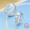 Plated Total 2.6CT Full Moissanite Hoop Earring for Women Sparkling Wedding Party Earring 925 Silver Jewelry Huggie