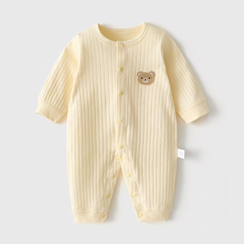 Pure Cotton Baby Bodysuit: No-Bone Crawling Jumpsuit for Boys & Girls