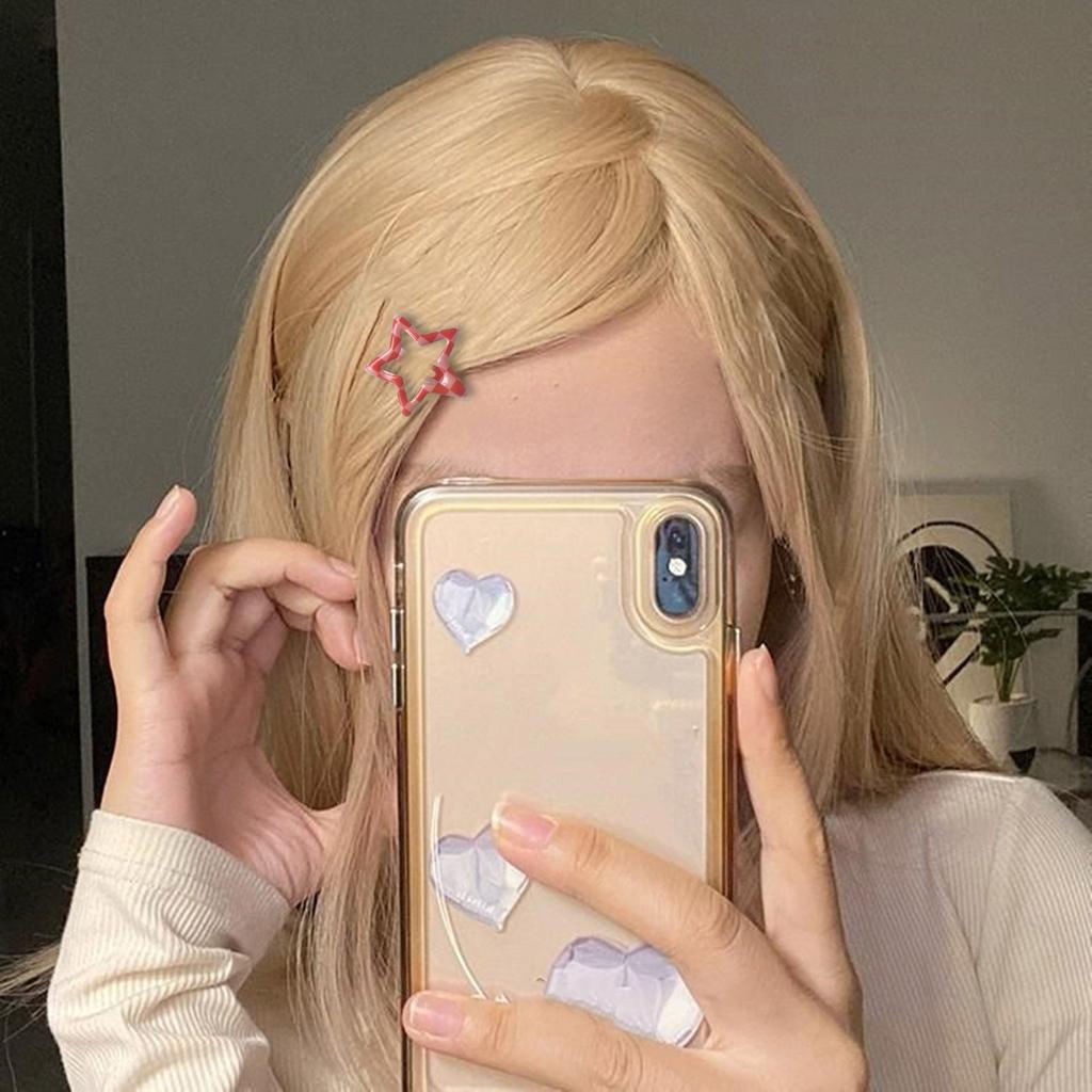 10pcs Stylish Lattice Star Hairpin Colorful Hair Clip Casual Wear Hair Barrettes for Teenagers and Children