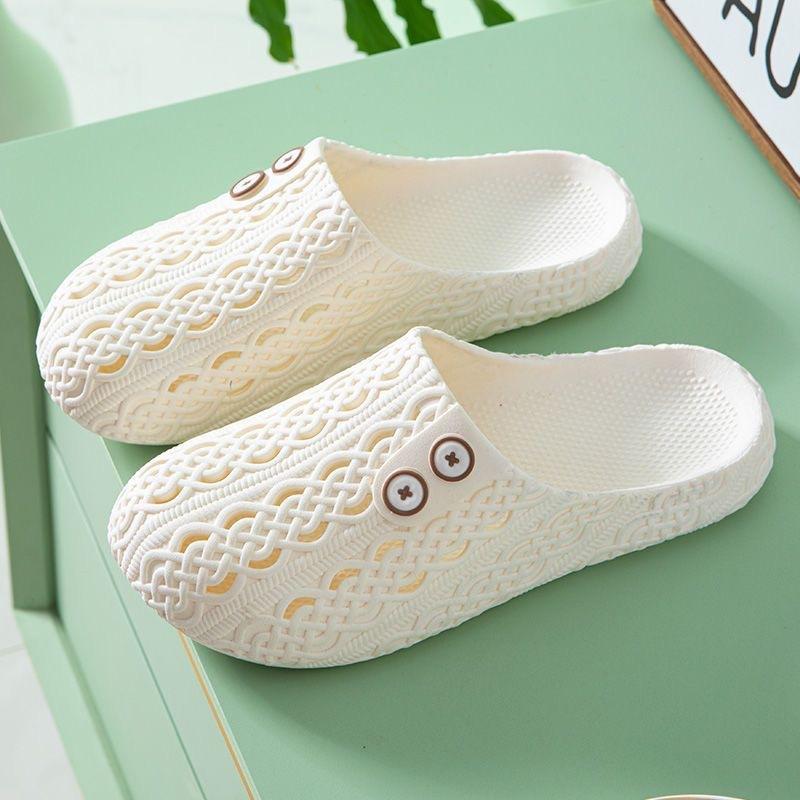 2025 New Hole Shoes Closed Toe Women's Shoes Summer Non-slip Comfortable Home Wear Bathroom Soft Bottom Dormitory Casual Slippers