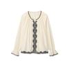 2025 Spring/Summer Women's Color Block Embroidered Long Sleeve Shirt