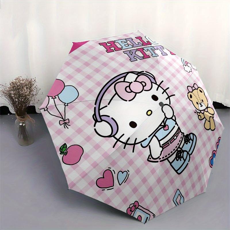1pc Hello Kitty Roundel Umbrella with Plastic Handle,Suitable for All Seasons Home Travel Outdoor UmbrellaSanlio353
