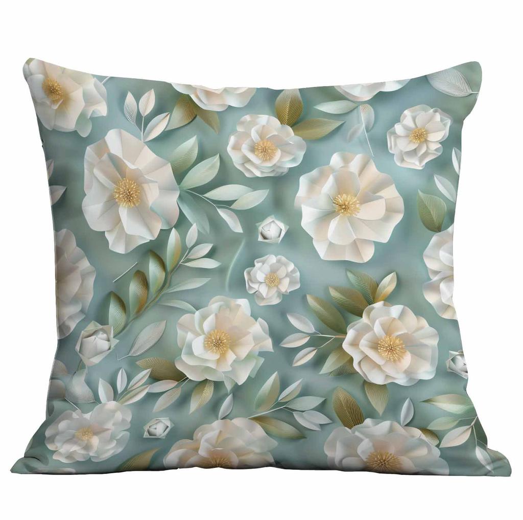 Spring and Summer 3D Floral Print Pillowcase Home Sofa Cushion Pillowcase