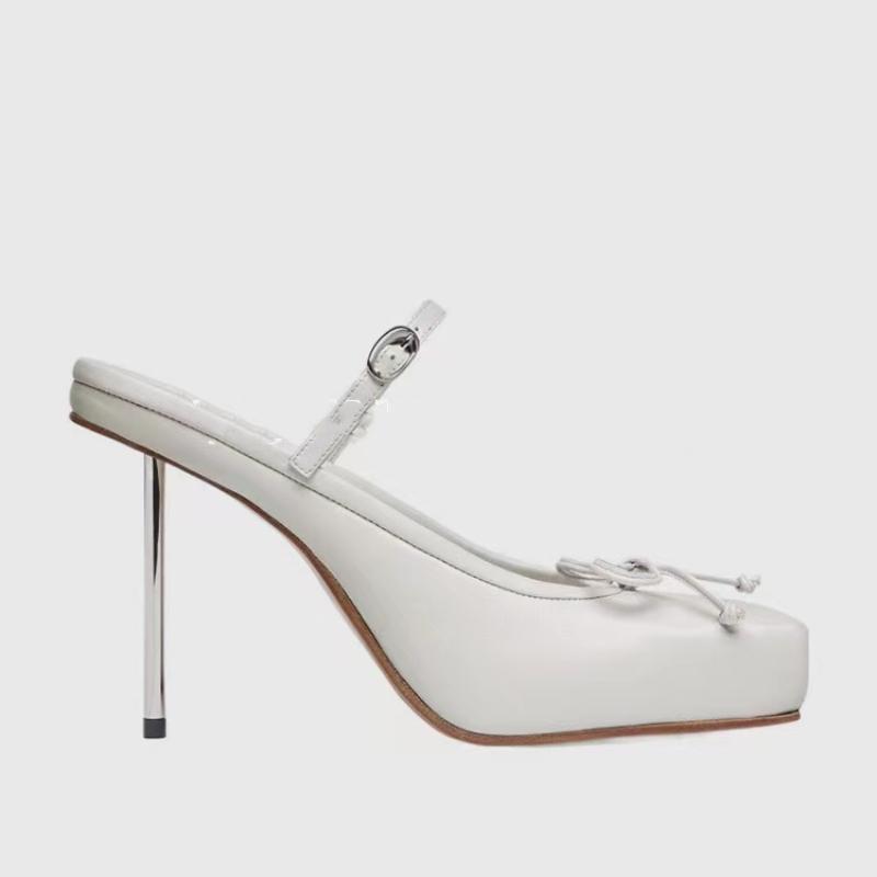 

Мода 2025 Новые Баотоу Полушлепанцы Женские Летние Уличные Бант Балетки Тонкий Каблук Высокий Каблук Ленивые Туфли Мюли Одинарные Туфли 35 бежевый