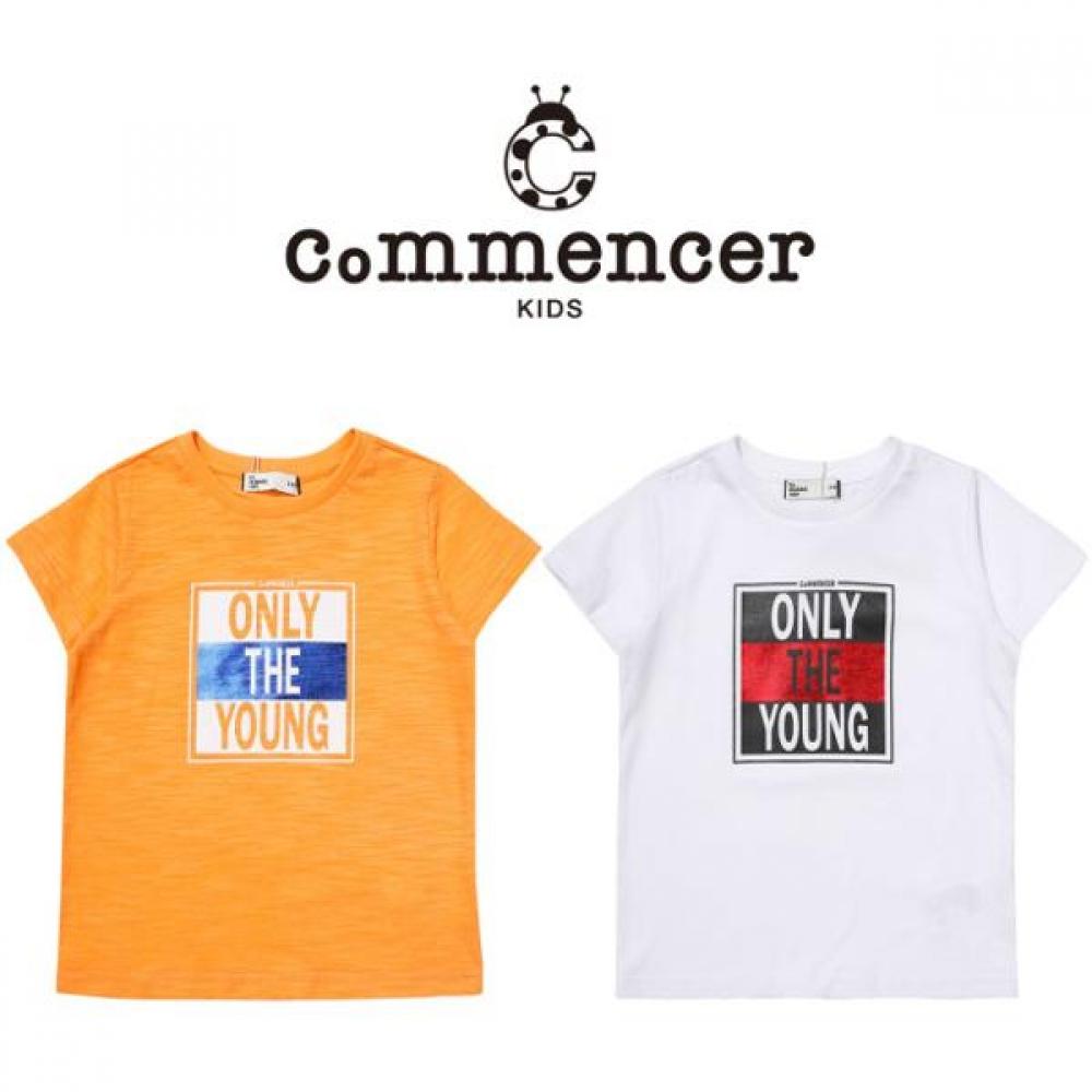 

[Comance] Comance Boys Summer Square Foil T shirT Or Orange/160