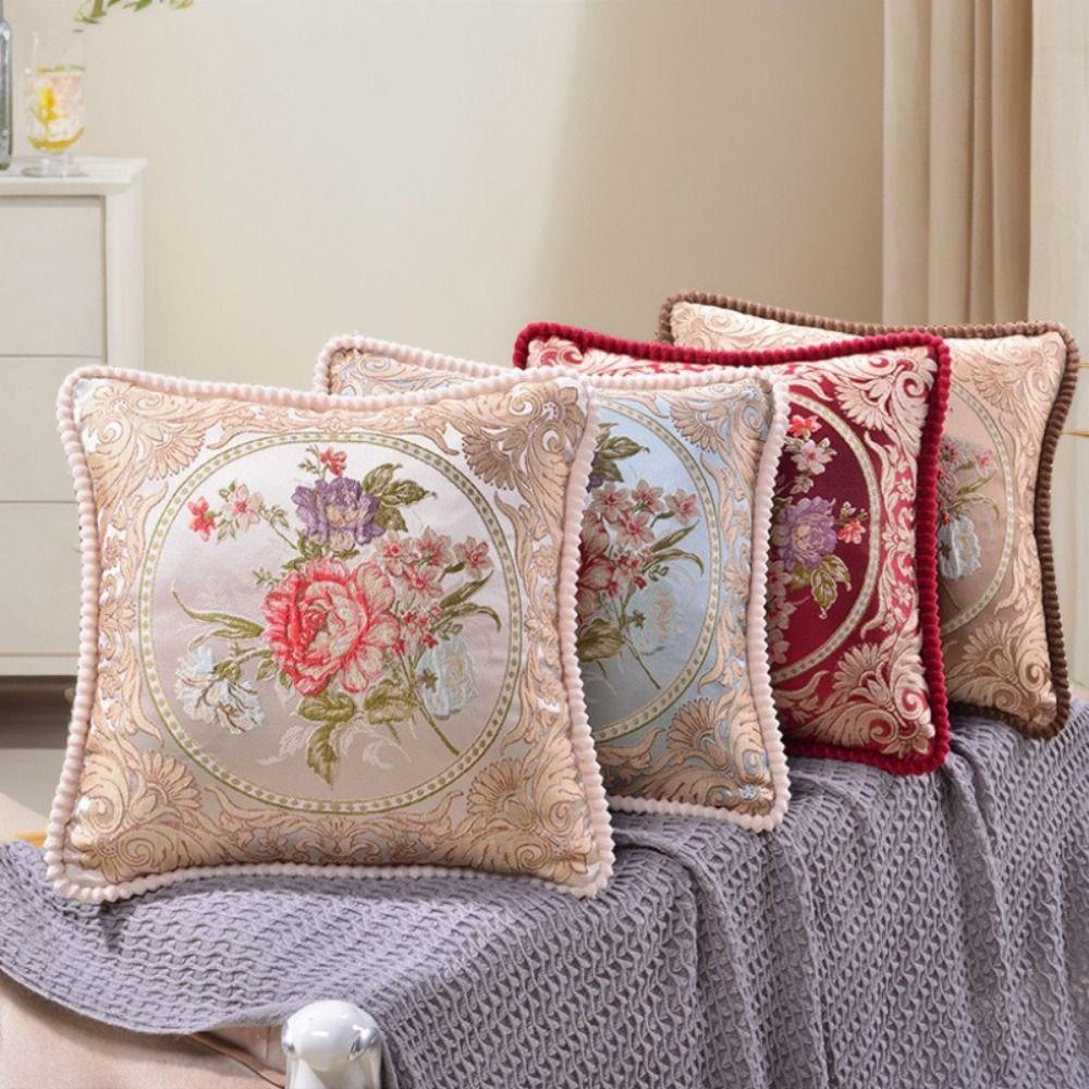 Embroidered Decorative Cushion Covers Vintage Throw Pillow Case Europe Style Pillowcase  Bedroom
