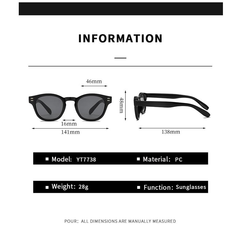 2PACK Fashion Small Round Sunglasses Women Retro Clear Ocean Lens Shades UV400 Men Rivets Punk Sun Glasses