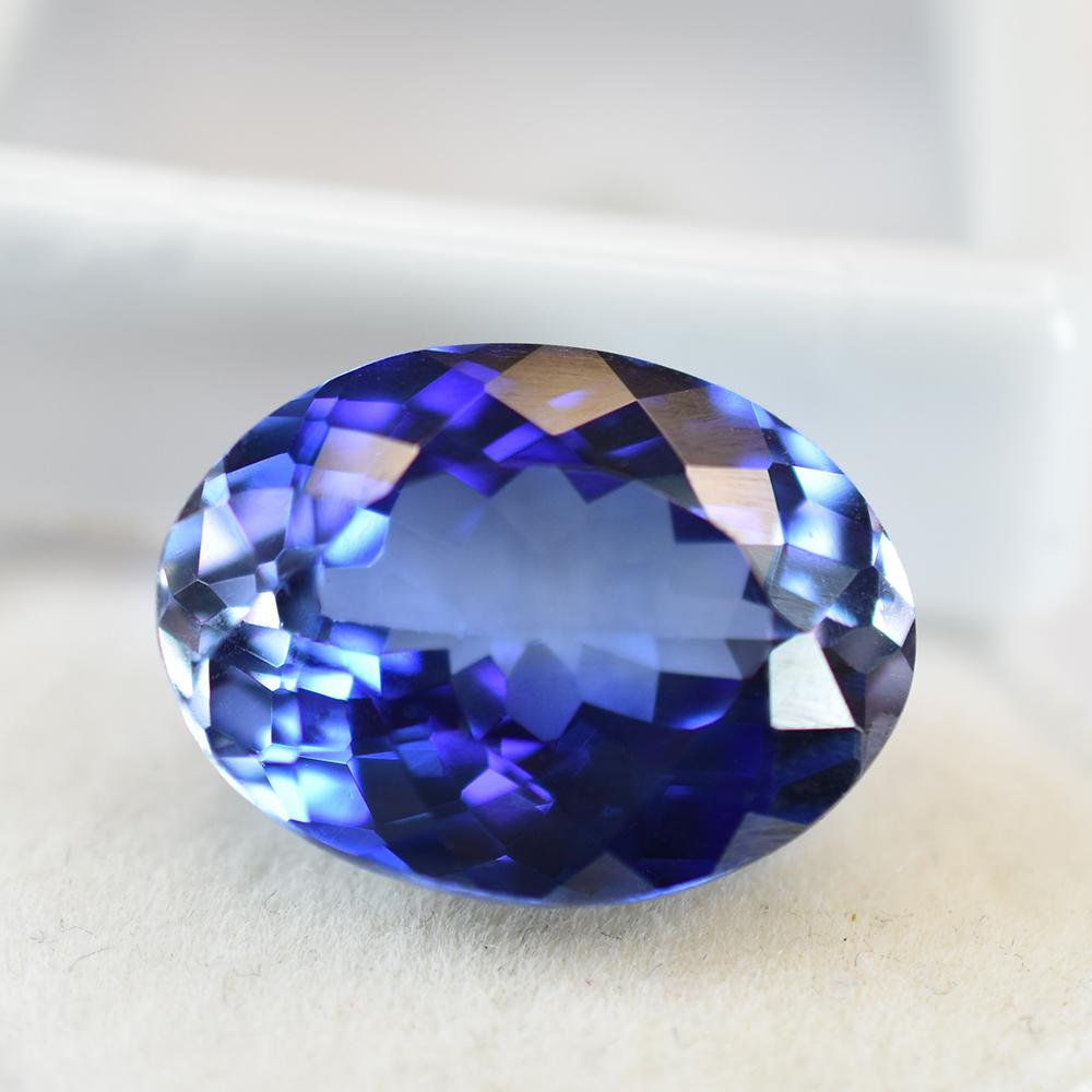 Natural Blue Tanzanite 13.1ct Oval Cut Certified Loose Gemstone