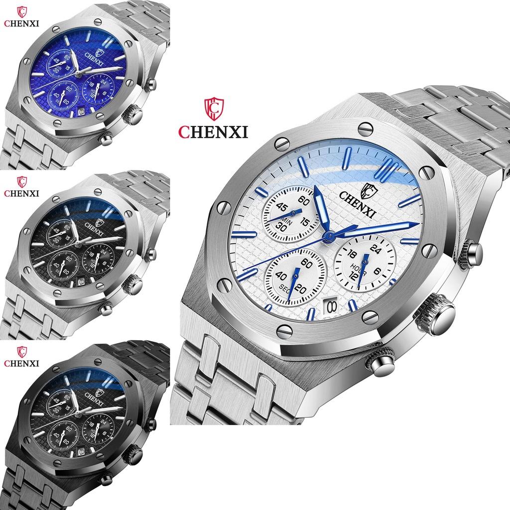 Chenxi Multi-function Sports Watch For Men Waterproof Quartz Watch With Steel Strap