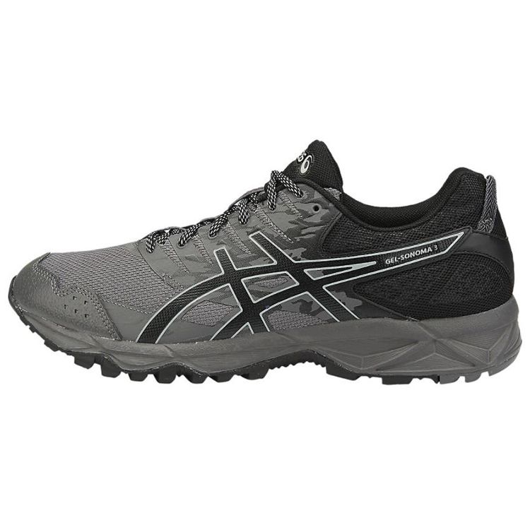 Asics Gel-Sonoma 3 Men Low Top Running Shoes Gray Black 4E Wide T725N-9790 44