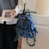 Schoolbag1011 New Personalized Denim Backpack Trendy Fashion Student Schoolbag Simple and Versatile Daily Travel Women's Backpack