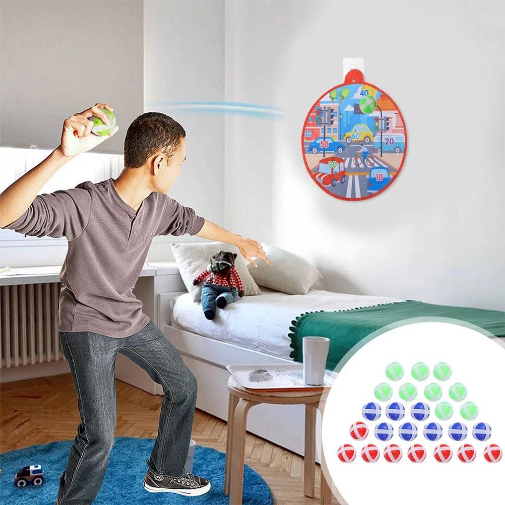 30pcs Children's Dart Velcro Sticky Ball Sticky Ball Dart Game Interactive Accessories Home School Children Outdoor happy-time